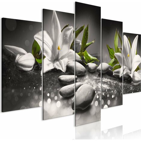 Tableau lys et pierres larges gris - 200 x 100 cm (1/4)