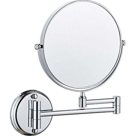 - Specchio da trucco pieghevole telescopico ingranditore per il bagno - 8 pollici 10x telescopico - Argento bianco