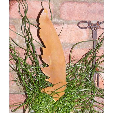Plume Décorative en Métal Aspect Rouille à Suspendre pour Jardin et Maison 40 x 8 cm - PANGIVO (1/2)