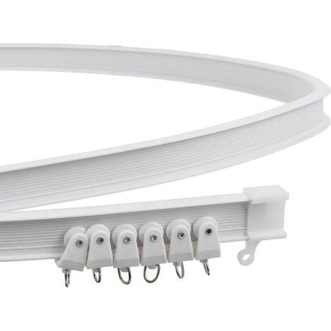 200 cm Deckenmontage Legierung Klappstange Flexible Metall Kunststoff Fenster Gardinenstange Weiß (1/4)