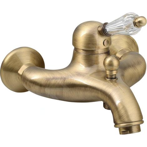 KIRKÉ CRYSTAL Mitigeur de bain mural à levier cristal, bronze (1/3)