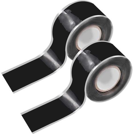 Lot de 2 Rouleaux, Ruban de Réparation en Silicone Auto-Fusionant, Ruban Adhésif Isolant Étanche, Bande d'Étanchéité pour Réparation de Tuyau (1/5)