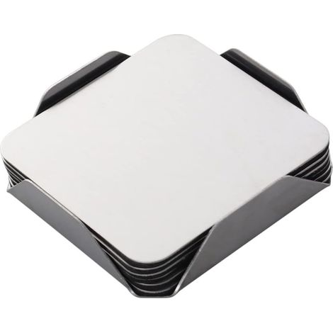 Ensemble de 6 dessous de verre carrés en marbre résistant à la chaleur (1/5)