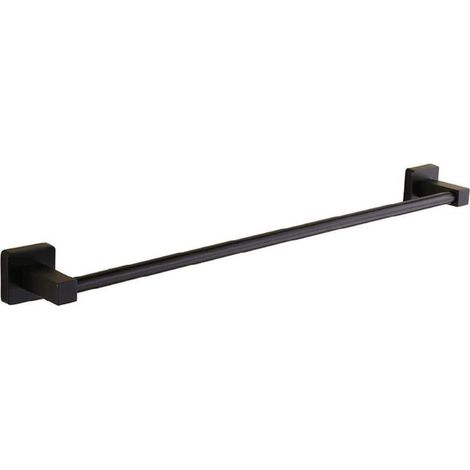 TRADE SHOP - Portasciugamani In Acciaio Inox Singolo Nero Da 40 Cm Per Bagno Design Moderno - (1/5)