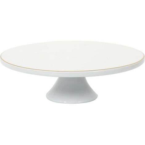 Support à Gâteau Design "Liseré" 31cm Blanc & Or (1/4)