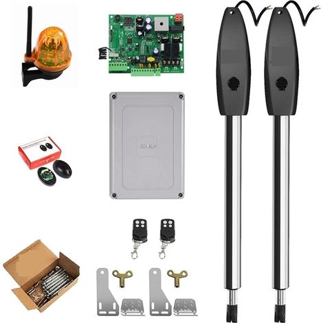 Kit d'ouvre-portes automatiques 400KG automatique double bras électrique porte battante ouvre-porte opérateur moteur actionneur plus proche ouvre-porte battante for le contrôle d'accès pour accessoire (1/5)