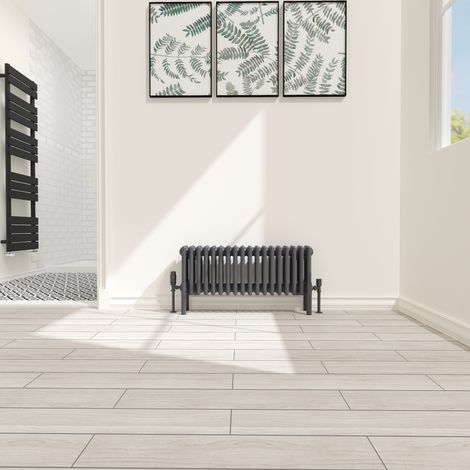 Traditional 4 Column Radiator Cast Iron Style Heating Rads Horizontal Anthracite 300x830mm