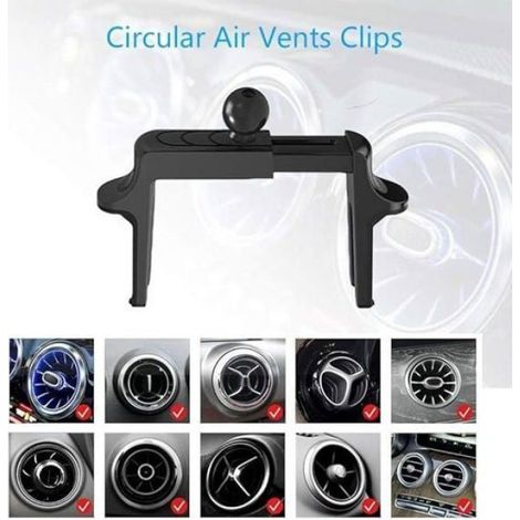 Porte Telephone Ronde Voiture à Grille d'aération Facile Installer Stable Rotation 360° (1/4)