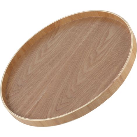 Rundes Serviertablett aus Massivholz für Tee, Kaffee, Snacks, Mahlzeiten und Restaurants (1/5)