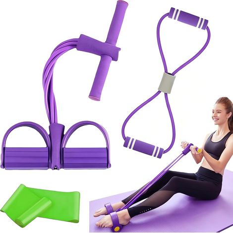 Set de 3 Bande de Resistance avec Pedale Musculation Fitness Materiel (1/5)