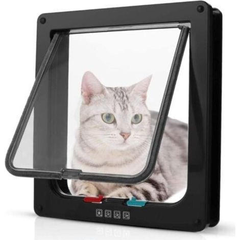 Chatière Chatière Chatière Moyenne Porte en Pvc Petite Chatière Chatière Chatière pour Portes en Bois Chat Accessoires pour Animaux de Compagnie Smart Chatière Chat Porte Porte Chien Chatière Noir,S (1/5)
