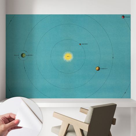 Fotomurale adesivo - parete decorativa - decorazione casa - stile moderno parete - Composizione cosmica 104x70 cm (1/5)