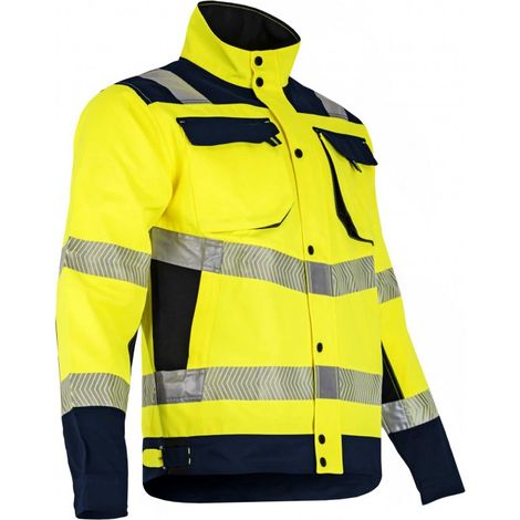 Chaqueta reflectante de alta visibilidad LMA T5 XL Amarillo fluorescente/ Azul marino - 2219 T5/XL
