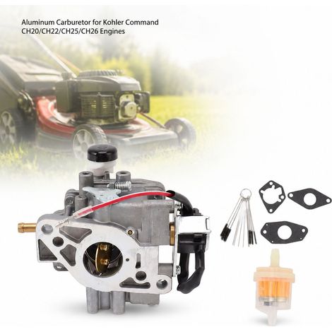 Carburatore in alluminio per motori Kohler Command CH20 CH22 CH25 CH26. Sostituisce i codici OEM 2485334S 2405334 2485315. Kit guarnizioni incluso. (1/5)