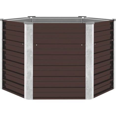 Maison Exclusive - Letto Rialzato Giardino Marrone 129x129x77cm in Acciaio Zincato