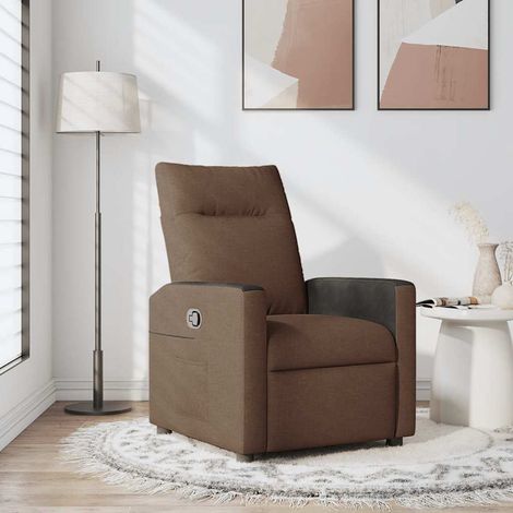 Sillón reclinable de tela marrón vidaXL (1/5)