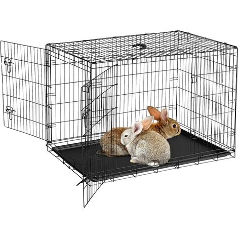 Gabbia per animali domestici, design pieghevole, facile da pulire, nera (1/2)
