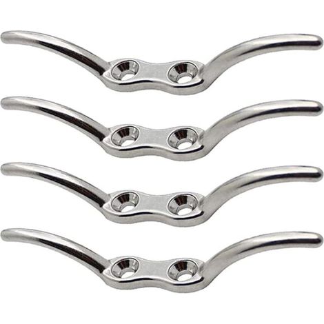 Sollbry 4 ganchos de cornamusa de acero inoxidable para mástil, para astas de bandera, barcos, yates, toldos y lonas. (1/5)