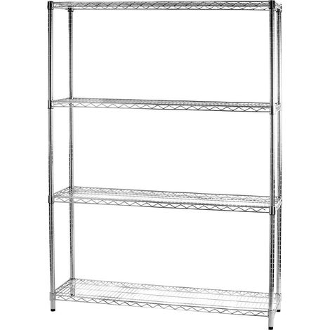 Scaffale 4 Ripiani 121x35x168 cm in Metallo Cromato Tosini