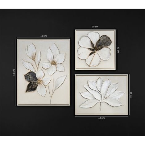 Gemälde Zarte Kontraste Rahmen Beige 3-teilig (1/5)