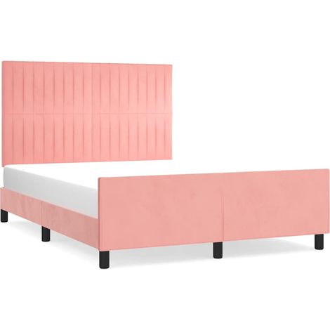 Maison Exclusive - Giroletto con Testiera Rosa 140x190 cm in Velluto (1/5)
