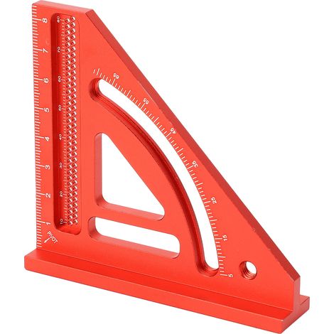 Équerre de menuisier, petite règle triangulaire en aluminium de précision intégrée, outil de travail du bois (1/5)