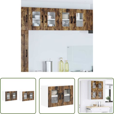 Küchenwandschrank - Küchenschrank 2 pcs Geräucherte Eiche 60 x 31 x 40 cm (1/5)