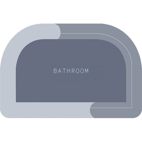 Tapis de sol gris clair pour salle de bain, tapis de sol antidérapant - absorbant, 4570CM, grands coins arrondis (1/5)