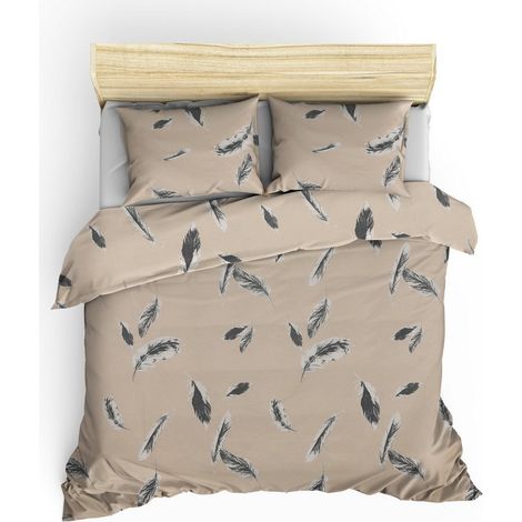 Funda nórdica, funda nórdica, ropa de cama Set Cream Gris (1/5)
