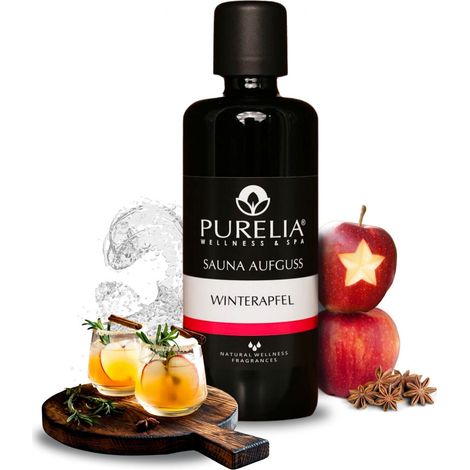 PURELIA Saunaaufguss Konzentrat Winterapfel 100 ml natürlicher Sauna-aufguss - reine ätherische Öle (1/5)