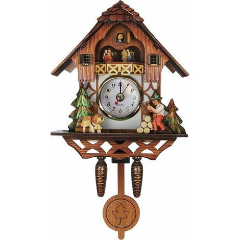 Reloj de cuco de la Selva Negra con mecanismo de cuarzo y llamada del cuco, un (1/4)