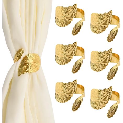 Dekorative Vorhang-Raffhalter aus Metall mit Blattgoldmuster, für Zuhause und Büro, 20 Stück (Gold) (1/5)