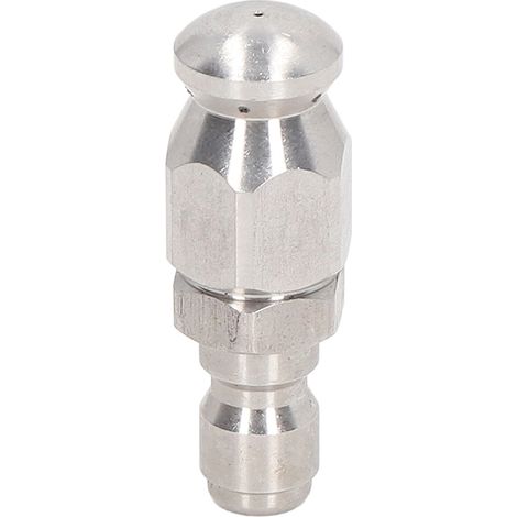 Buse de nettoyeur haute pression 5000 PSI en acier inoxydable, raccord rapide 1/4 po NPT pour le nettoyage, tête ronde, 1 trou avant, 6 trous arrière (1/5)