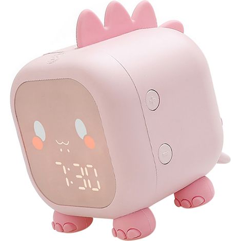 Sveglia digitale per bambini con dinosauro luminoso - 2 sveglie, 6 suonerie, 6 livelli di volume, timer da 60 minuti, controllo del suono, snooze, luce notturna, batteria ricaricabile USB da 1500 mAh, (1/4)