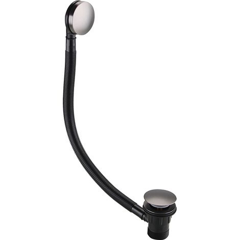 Bristan Round Clicker Bath Waste with Overflow - Gun Metal Grey