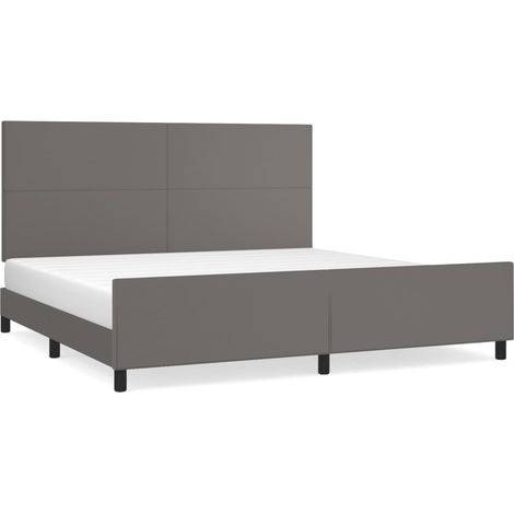 Maison Exclusive - Giroletto con Testiera Grigio 200x200 cm in Similpelle (1/5)