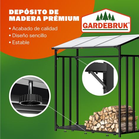 GARDEBRUK® XXL estante para leña con lona impermeable y bolsa de transporte (1/6)