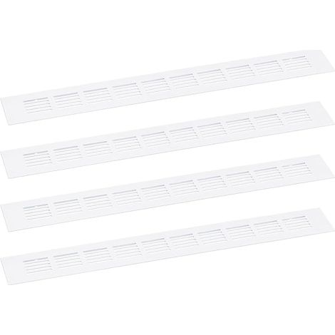 4 x Aluminium Alloy Ventilation Grills 400 x 50 mm White (1/5)