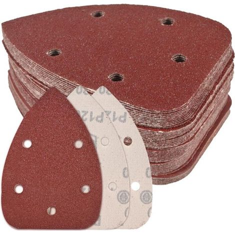Lot de 55 disques abrasifs à 5 trous pour ponceuse orbitale excentrique – grains 40, 80, 120, 180 et 240 – idéal pour ponçage et polissage sur bois, métal et plastique (1/4)