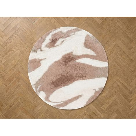 BOBOCHIC - Tapis rond poils longs LECHE motif abstrait (1/5)