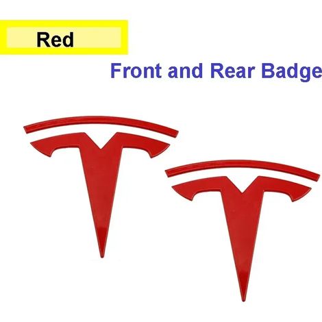 (Rouge arrière, Modèle Y) - 1 pièce en ABS, compatible avec 3 modèles de voitures Modèle Y. Logo autocollant pour capot avant, emblème et accessoires de style pour carrosserie et coffre arrière. (1/5)