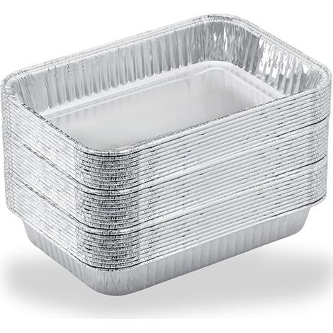 Barquettes en aluminium pour barbecue, 20 pièces, revêtement antiadhésif, poêle à frire, cuisson en toute sécurité, barquette en aluminium, accessoires et ustensiles de barbecue, ustensiles de cuisine (1/4)