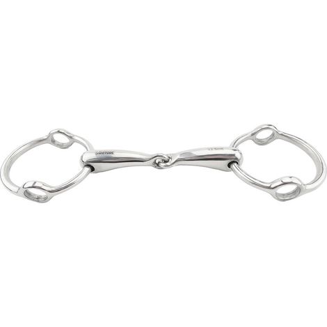 14,5 cm: Filetto elevatore ad anelli snodato in inox imboccatura spessore 18 mm