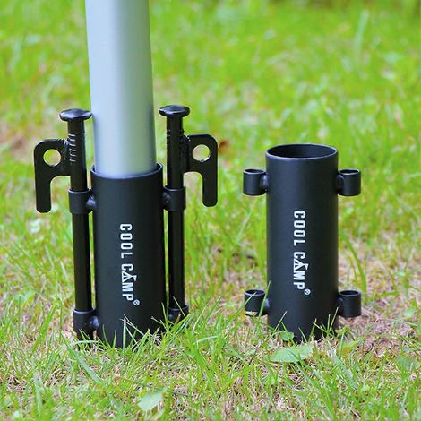 Support de canne à pêche en fer renforcé pour auvent de tente, support extérieur pour abri de camping, support pour poteaux, trépied léger, tubes fixes, outils de randonnée coupe-vent (1/5)