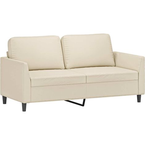 Canapé  Sofa à 2 places Crème 140 cm Similicuir