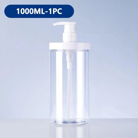 Flacon distributeur de masque capillaire grand format (1000 ml), flacon vide transparent pour lessive/après-shampoing, flacon de recharge pour salle de bain de voyage (1/5)
