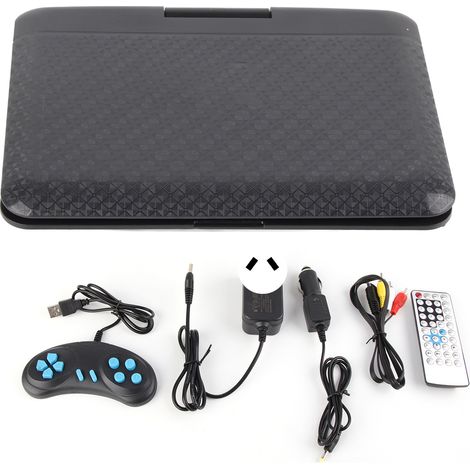Tragbarer 6,8-Zoll-HD-DVD-Player für Kinder – Multifunktionaler Auto-TV für Reisen und Outdoor-Aktivitäten – 110–240-V-Netzteil (Schwarz, AU-Stecker)