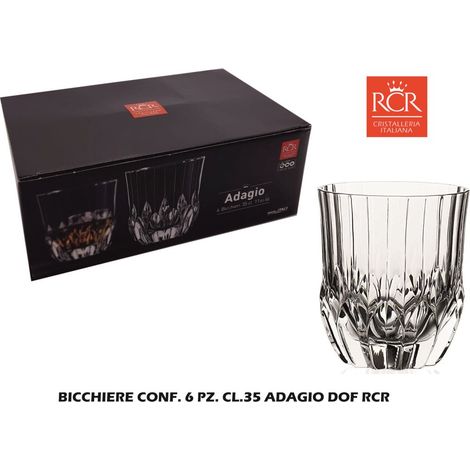 RCR Cristalleria Italiana Bicchiere Adagio Dof  Vetro Luxion 35 Cl Conf. 6 Pz
