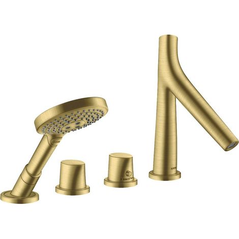 Robinet de baignoire à 4 trous AXOR STARCK ORGANIC DN 15 mm pour rebord de carrelage, couleur rouge brun