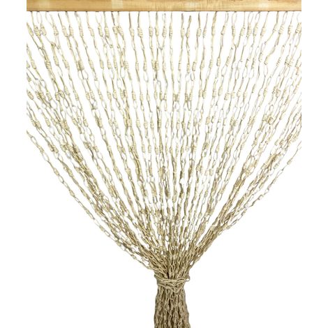 TENDA WOOD © a catenelle intrecciate in Fibra Naturale Anti insetti antirumore BEIGE Cm. 140x230 (1/5)